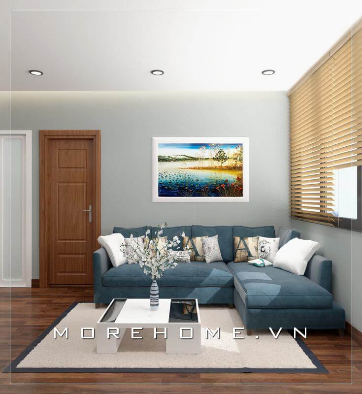 Mẫu sofa màu xanh hiện đại, trẻ trung